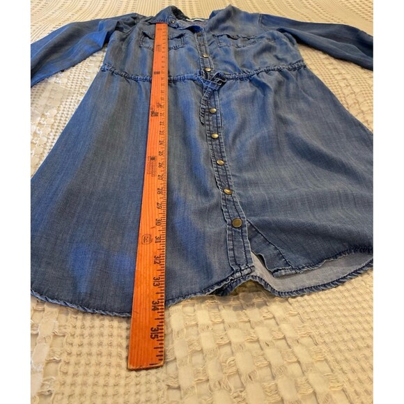 Maurice’s Light Denim Dress Size Medium Snap Front Elastic Waist Western Rodeo - Picture 9 of 9